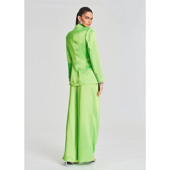 Retrofete Saige Blazer Double Breasted Gold Buttons Lime Punch NWT Small - Picture 5 of 14